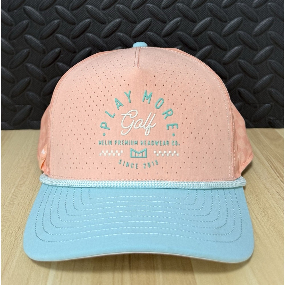 Melin Odysea Links Hydro Peach Nectar Drive Collection Golf Adjustable Hat NEW